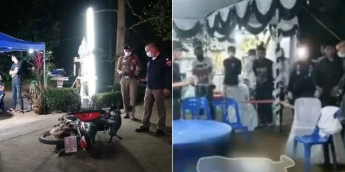 Sebuah pembunuhan terjadi di pemakaman di Thailand pada Kamis (7/1/2021), dengan si pelaku yang bernama Jumnean Sri-orn menembak mati Samran Tawai (foto kanan) karena tak pakai masker dan diejek pengecut.(Khaosod English, Channel 7 via World of Buzz)