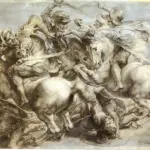 Salinan Pertempuran Anghiari yang dibuat pada abad ke-16 dan dimiliki dan diperluas oleh Rubens. Konon, dari k