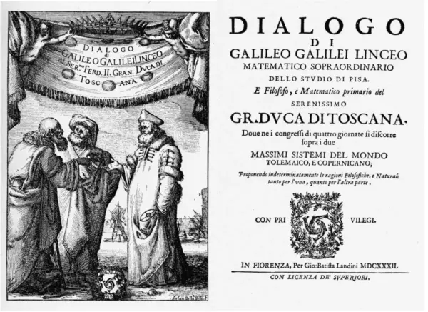 Tampilan depan Dialog Mengenai Dua Sistem Utama Dunia, Ptolemeus dan Copernicus (Dok. Wikimedia Commons)